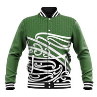 Green Fern New Zealand Kowhai Ngutukak Baseball Jacket LT9 Unisex Green - Polynesian Pride