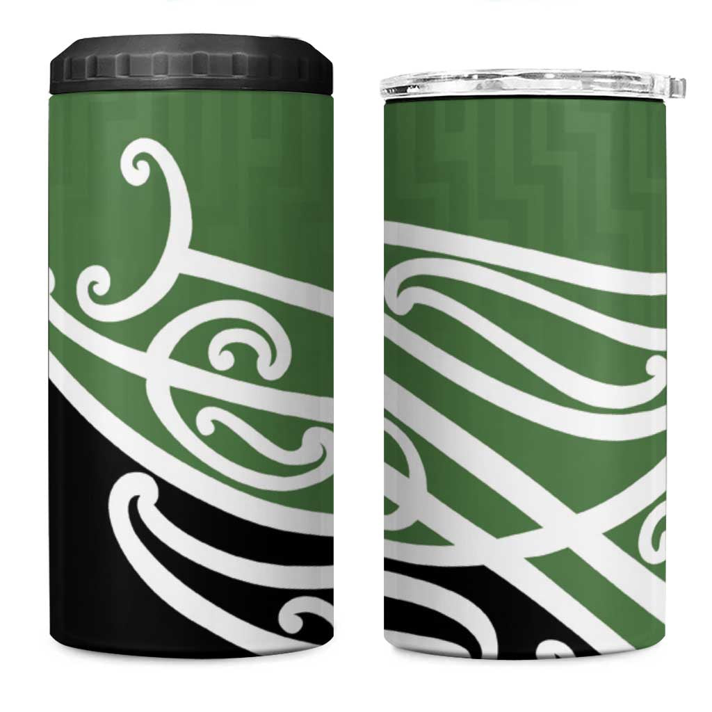 Green Fern New Zealand Kowhai Ngutukak 4 in 1 Can Cooler Tumbler LT9 One Size: 16 oz Green - Polynesian Pride