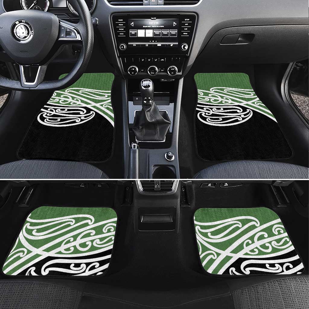 Green Fern New Zealand Kowhai Ngutukak Car Mats LT9 Set 4pcs Green - Polynesian Pride