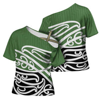 Green Fern New Zealand Kowhai Ngutukak Cross Shoulder Shirt LT9 - Polynesian Pride