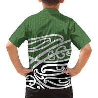 Green Fern New Zealand Kowhai Ngutukak Family Matching Long Sleeve Bodycon Dress and Hawaiian Shirt LT9 - Polynesian Pride