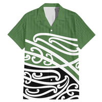 Green Fern New Zealand Kowhai Ngutukak Family Matching Mermaid Dress and Hawaiian Shirt LT9 Dad's Shirt - Short Sleeve Green - Polynesian Pride