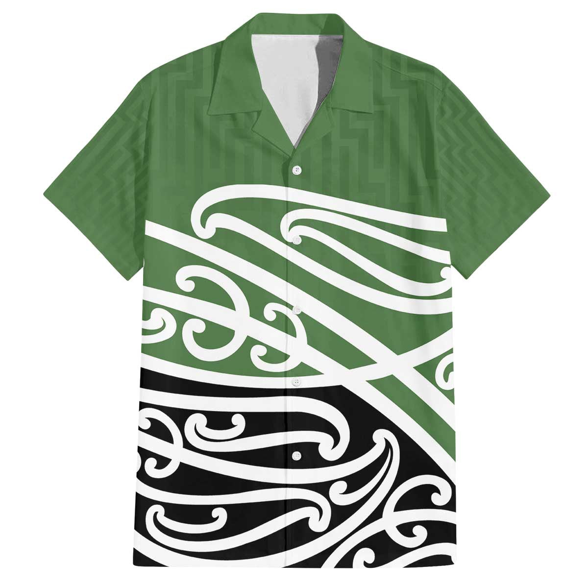 Green Fern New Zealand Kowhai Ngutukak Family Matching Off The Shoulder Long Sleeve Dress and Hawaiian Shirt LT9 Dad's Shirt - Short Sleeve Green - Polynesian Pride