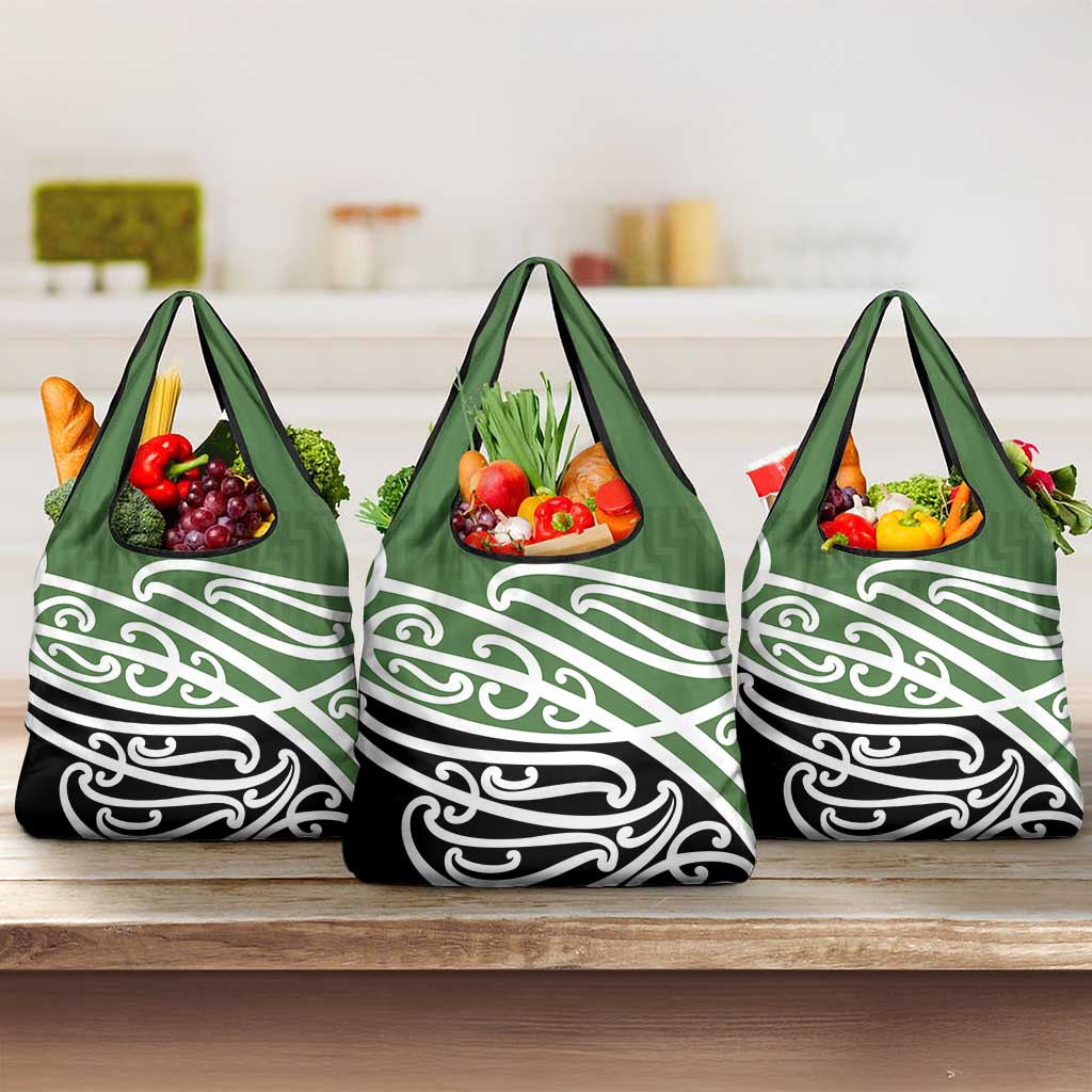 Green Fern New Zealand Kowhai Ngutukak Grocery Bag LT9 3-pack One Size Green - Polynesian Pride