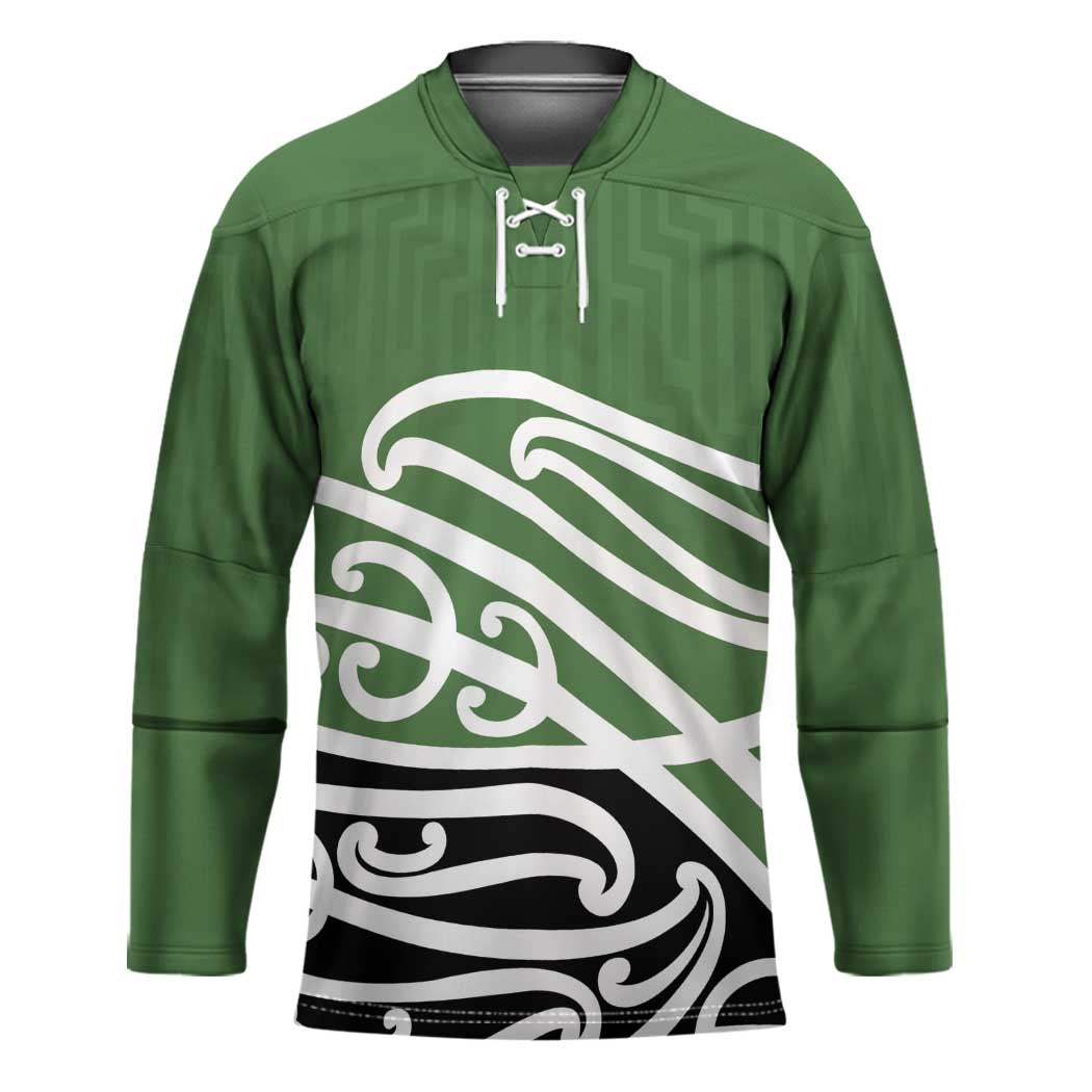 Green Fern New Zealand Kowhai Ngutukak Hockey Jersey LT9 Unisex Green - Polynesian Pride