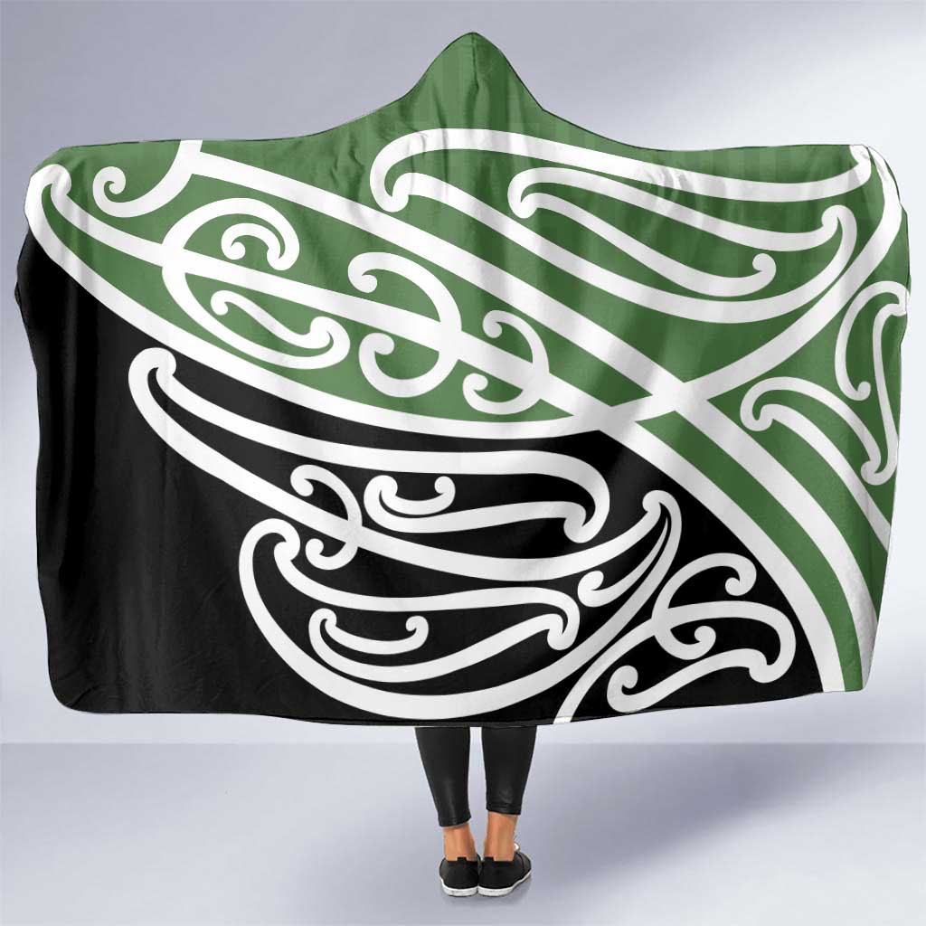 Green Fern New Zealand Kowhai Ngutukak Hooded Blanket LT9 One Size Green - Polynesian Pride