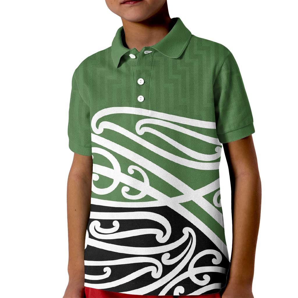 Green Fern New Zealand Kowhai Ngutukak Kid Polo Shirt LT9 Kid Green - Polynesian Pride