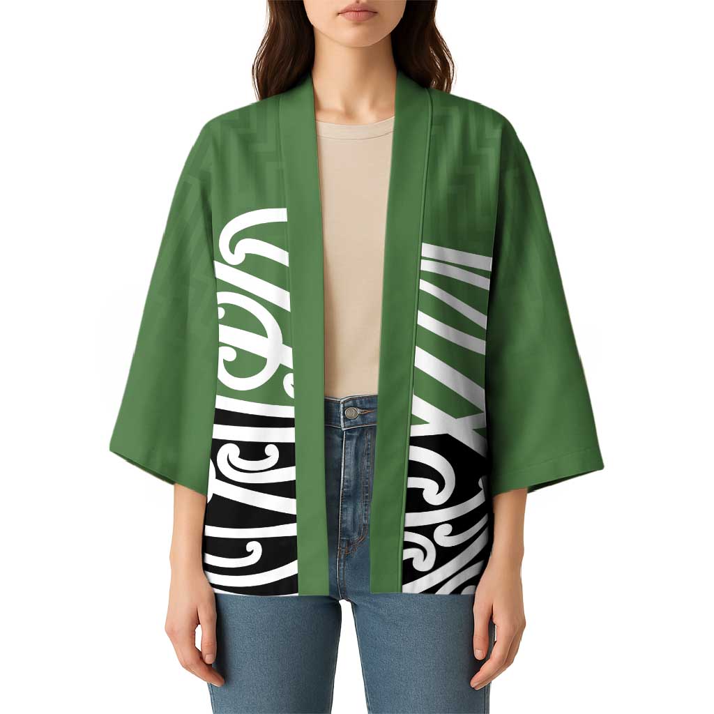Green Fern New Zealand Kowhai Ngutukak Kimono - Polynesian Pride