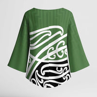 Green Fern New Zealand Kowhai Ngutukak Kimono Sleeve Blouse LT9 - Polynesian Pride