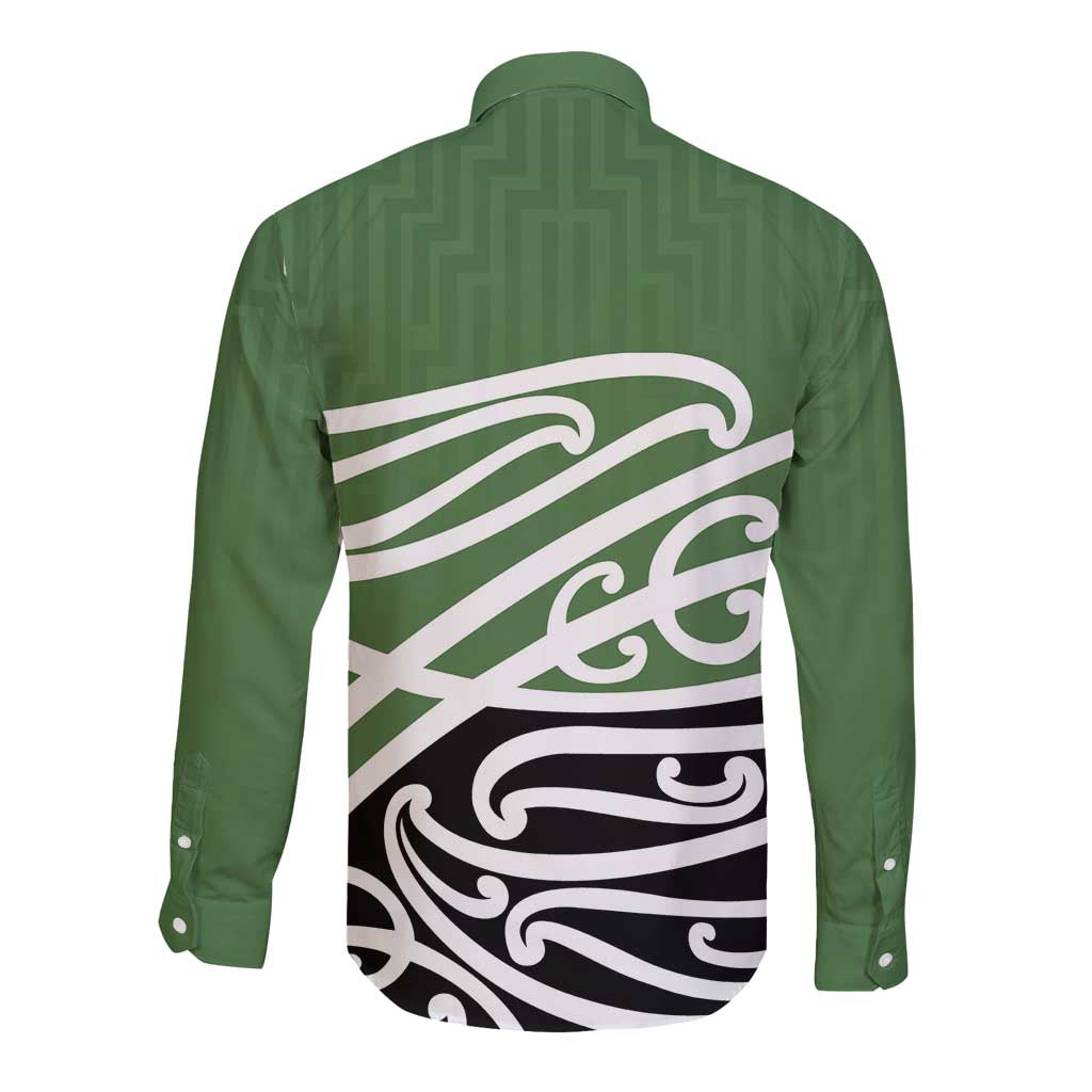 Green Fern New Zealand Kowhai Ngutukak Long Sleeve Button Shirt LT9 - Polynesian Pride