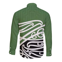 Green Fern New Zealand Kowhai Ngutukak Long Sleeve Button Shirt LT9 - Polynesian Pride
