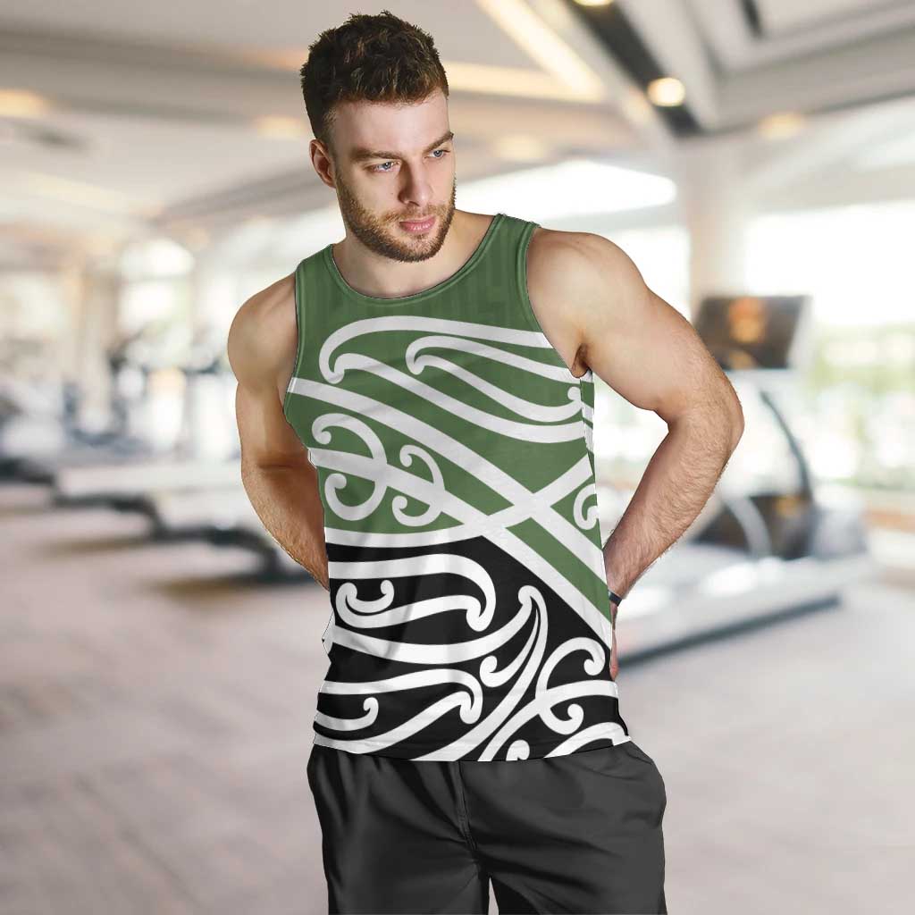 Green Fern New Zealand Kowhai Ngutukak Men Tank Top LT9 Green - Polynesian Pride