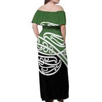 Green Fern New Zealand Kowhai Ngutukak Off Shoulder Maxi Dress LT9 - Polynesian Pride