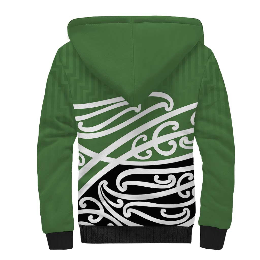 Green Fern New Zealand Kowhai Ngutukak Sherpa Hoodie LT9 - Polynesian Pride