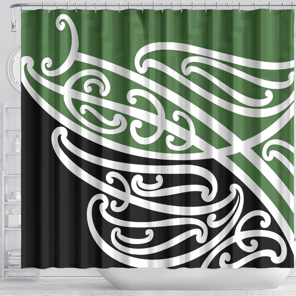 Green Fern New Zealand Kowhai Ngutukak Shower Curtain LT9 - Polynesian Pride