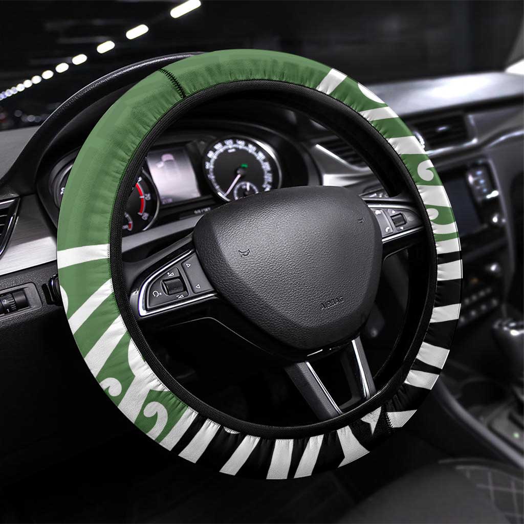 Green Fern New Zealand Kowhai Ngutukak Steering Wheel Cover - Polynesian Pride