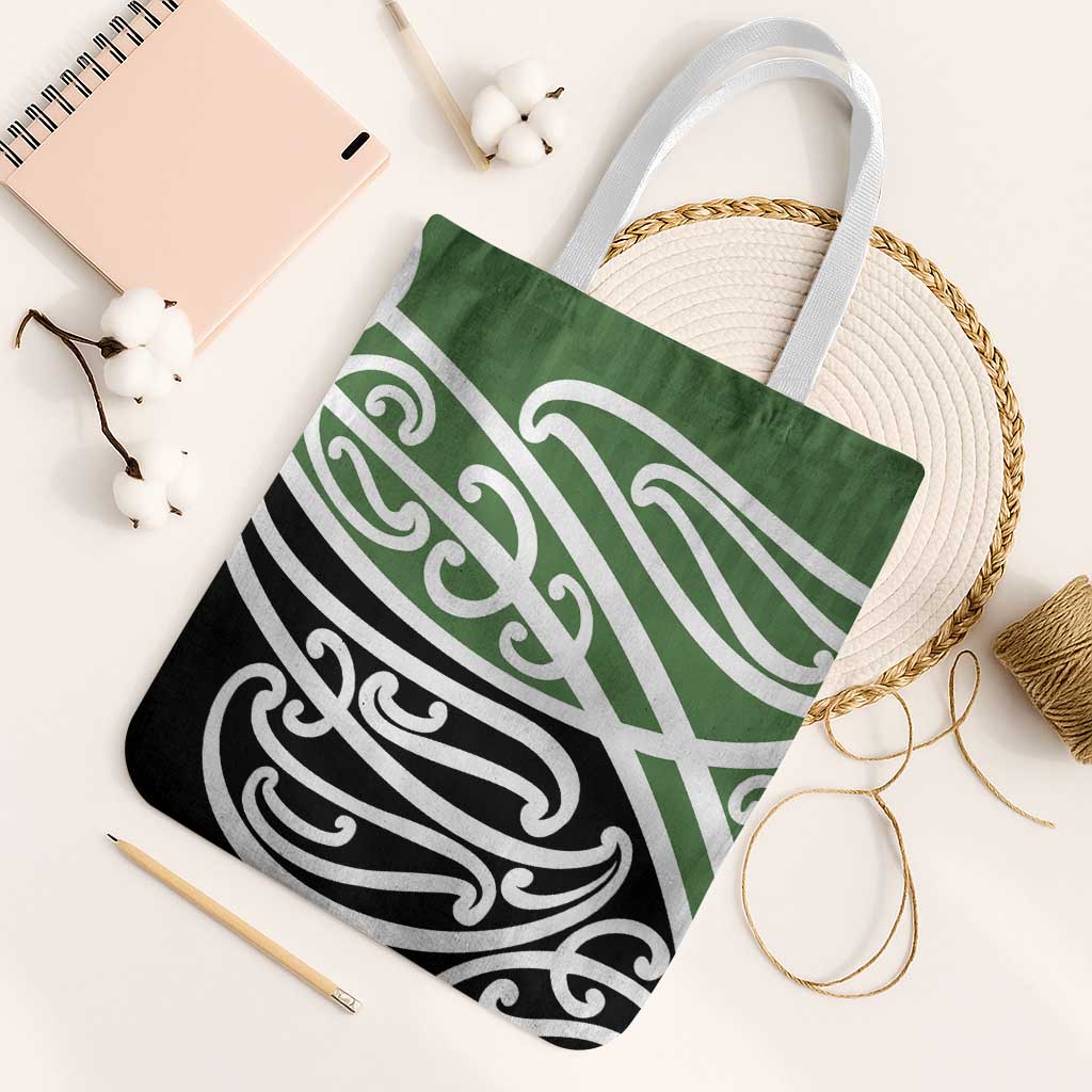 Green Fern New Zealand Kowhai Ngutukak Tote Bag LT9 White Strap One Size Green - Polynesian Pride