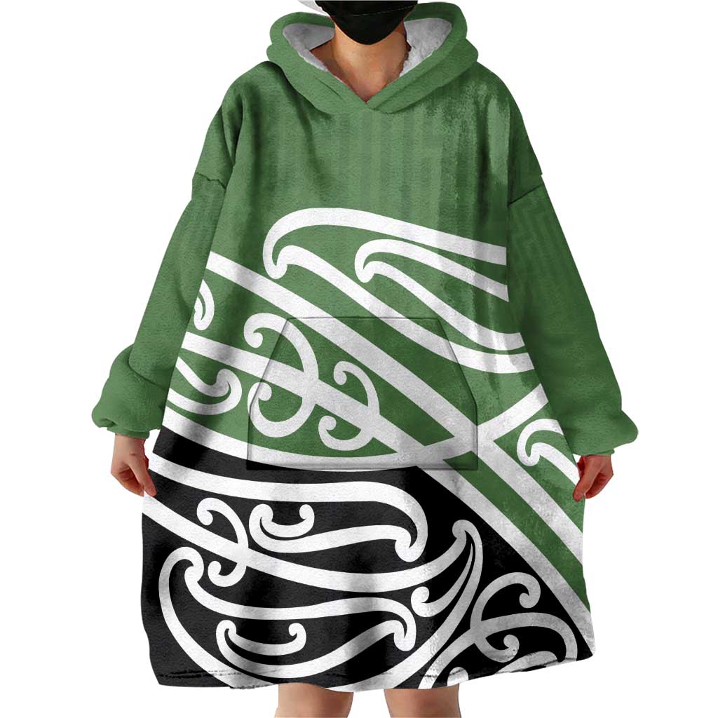 Green Fern New Zealand Kowhai Ngutukak Wearable Blanket Hoodie LT9 - Polynesian Pride