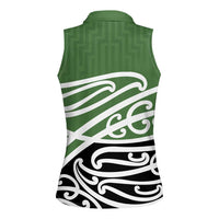 Green Fern New Zealand Kowhai Ngutukak Women Sleeveless Polo Shirt LT9 - Polynesian Pride