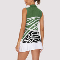 Green Fern New Zealand Kowhai Ngutukak Women Sleeveless Polo Shirt LT9 - Polynesian Pride