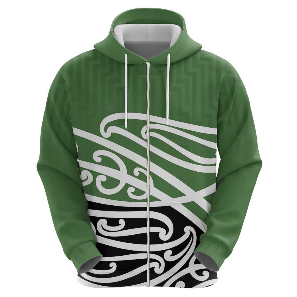 Green Fern New Zealand Kowhai Ngutukak Zip Hoodie LT9 - Polynesian Pride