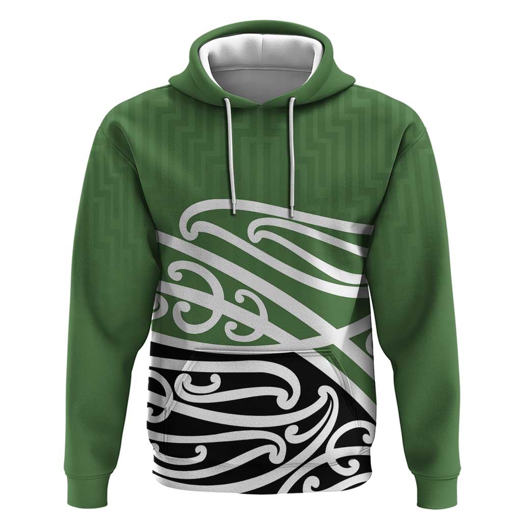 Green Fern New Zealand Kowhai Ngutukak Zip Hoodie LT9 Pullover Hoodie Green - Polynesian Pride