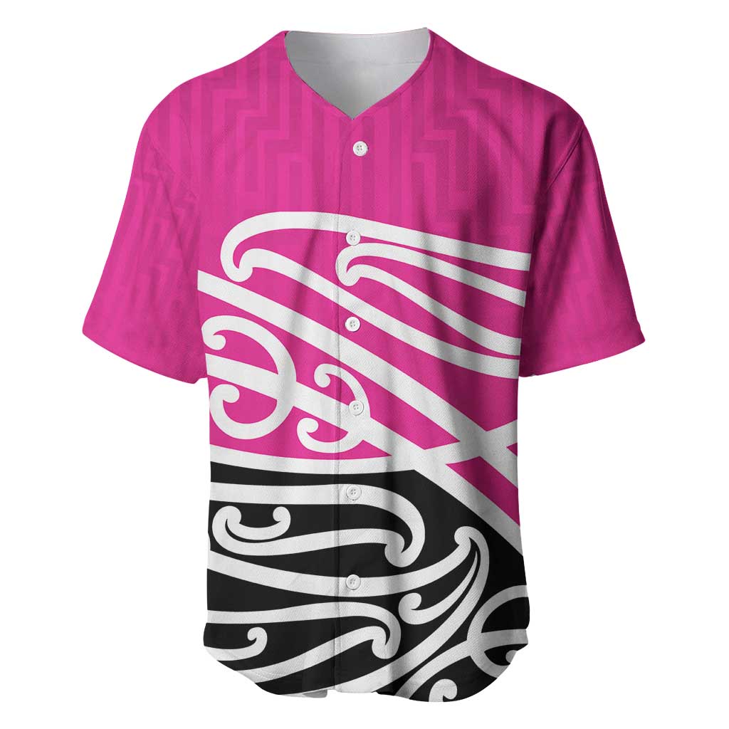 All Pink New Zealand Kowhai Ngutukak Baseball Jersey LT9 Pink - Polynesian Pride