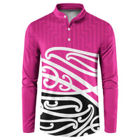 All Pink New Zealand Kowhai Ngutukak Button Sweatshirt - Polynesian Pride