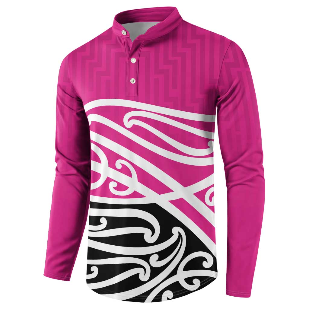 All Pink New Zealand Kowhai Ngutukak Button Sweatshirt - Polynesian Pride