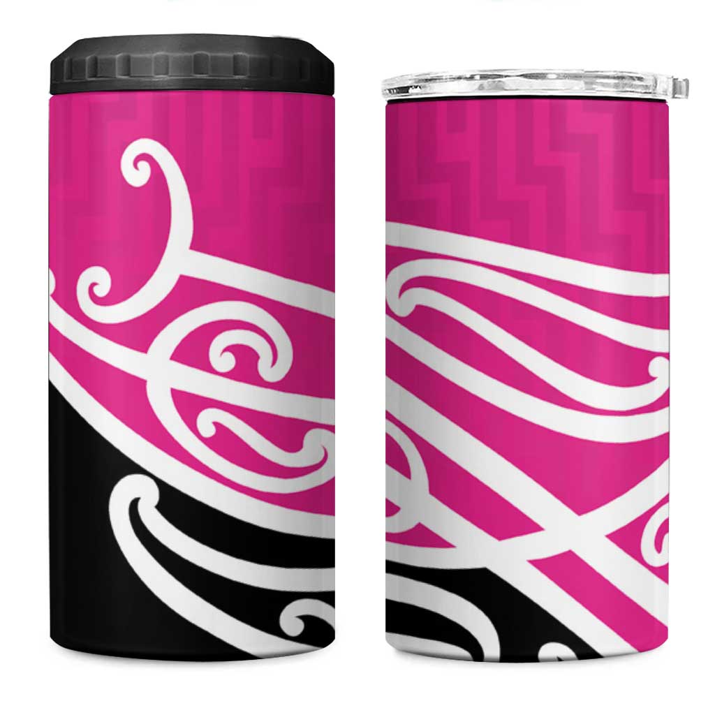All Pink New Zealand Kowhai Ngutukak 4 in 1 Can Cooler Tumbler LT9 One Size: 16 oz Pink - Polynesian Pride