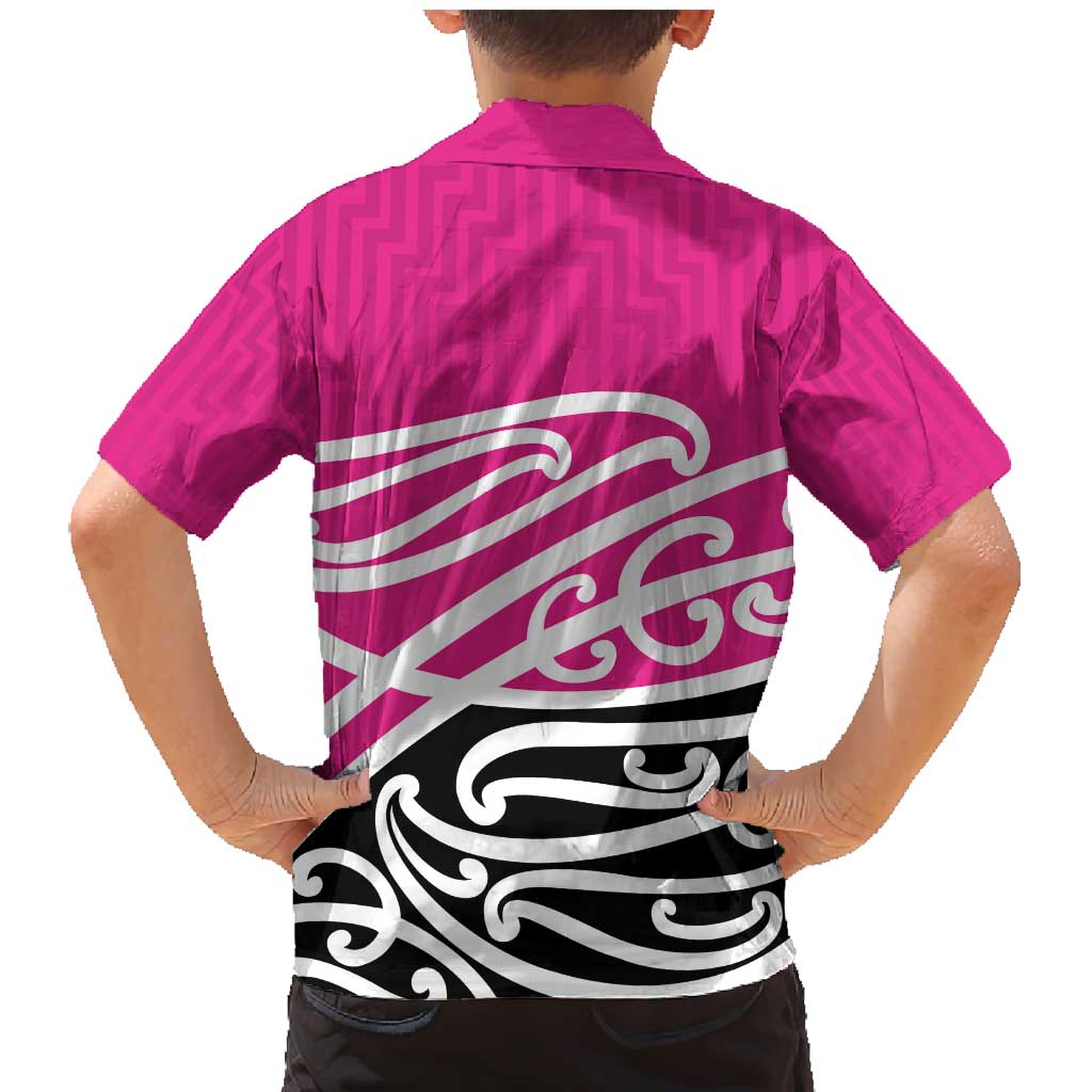 All Pink New Zealand Kowhai Ngutukak Family Matching Mermaid Dress and Hawaiian Shirt LT9 - Polynesian Pride