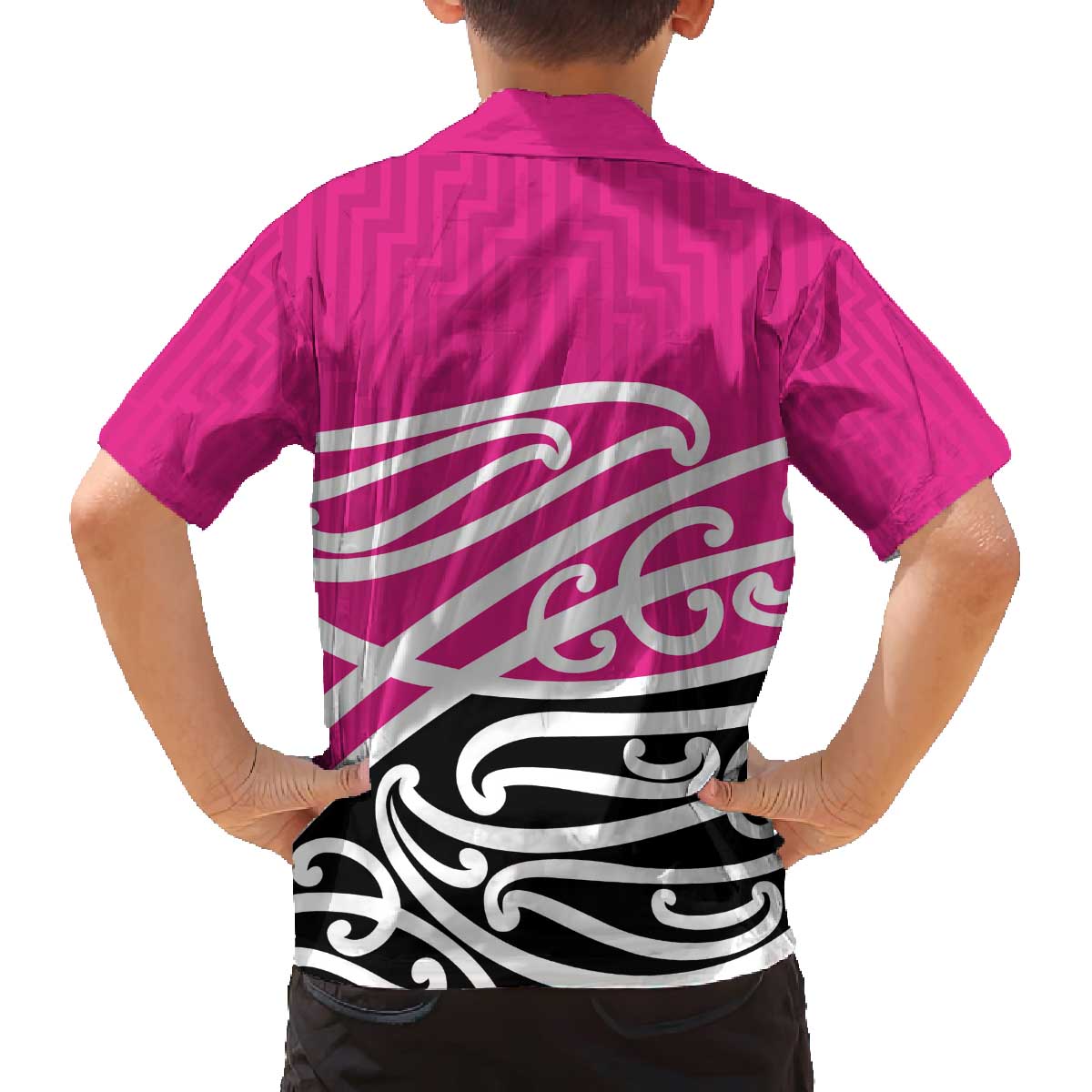 All Pink New Zealand Kowhai Ngutukak Family Matching Off The Shoulder Long Sleeve Dress and Hawaiian Shirt LT9 - Polynesian Pride