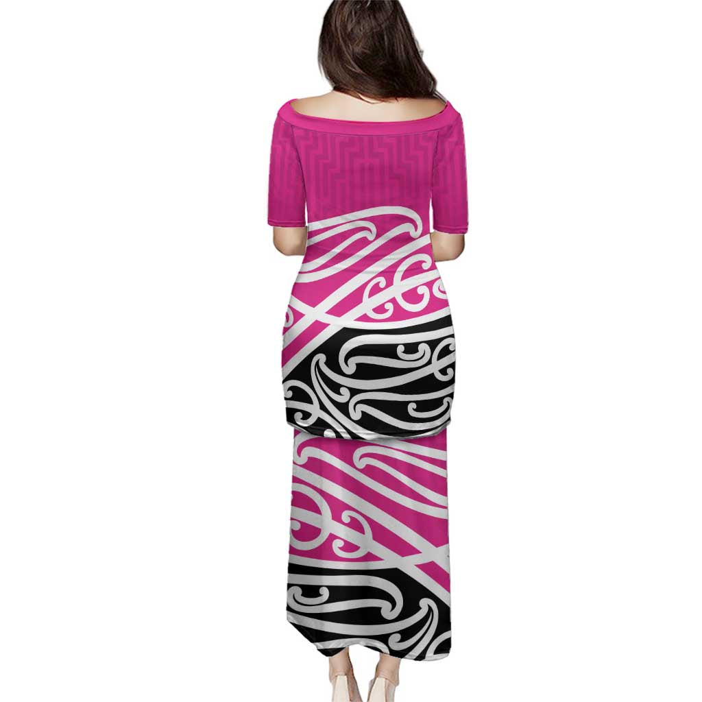 All Pink New Zealand Kowhai Ngutukak Family Matching Puletasi and Hawaiian Shirt LT9 - Polynesian Pride