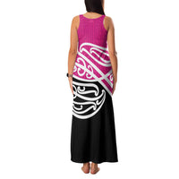 All Pink New Zealand Kowhai Ngutukak Family Matching Tank Maxi Dress and Hawaiian Shirt LT9 - Polynesian Pride
