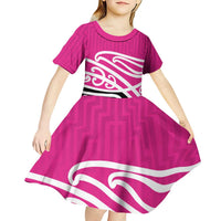 All Pink New Zealand Kowhai Ngutukak Kid Short Sleeve Dress LT9 - Polynesian Pride