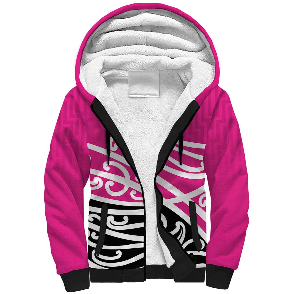 All Pink New Zealand Kowhai Ngutukak Sherpa Hoodie LT9 Unisex Pink - Polynesian Pride