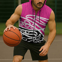 All Pink New Zealand Kowhai Ngutukak Sleeveless Zip Hoodie LT9 - Polynesian Pride
