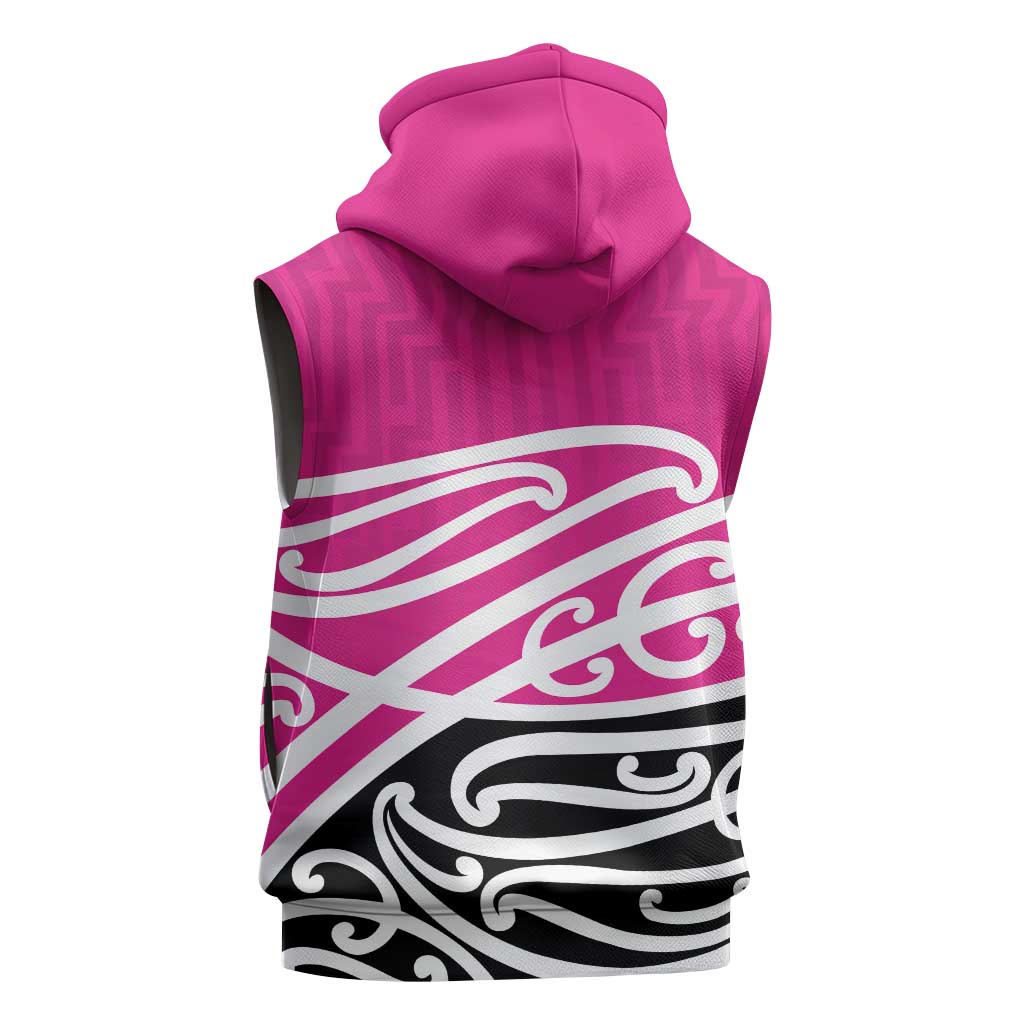 All Pink New Zealand Kowhai Ngutukak Sleeveless Zip Hoodie LT9 - Polynesian Pride