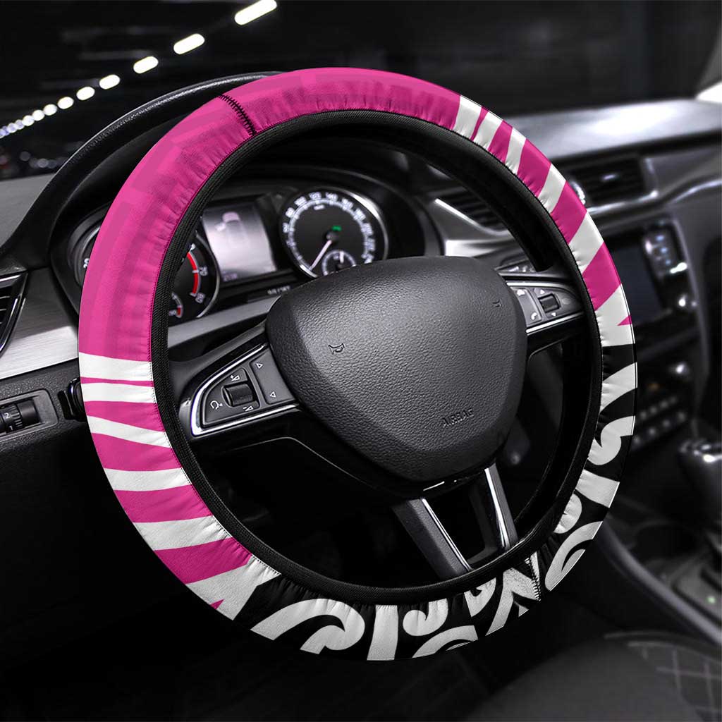 All Pink New Zealand Kowhai Ngutukak Steering Wheel Cover - Polynesian Pride