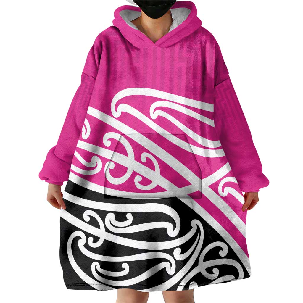 All Pink New Zealand Kowhai Ngutukak Wearable Blanket Hoodie LT9 - Polynesian Pride