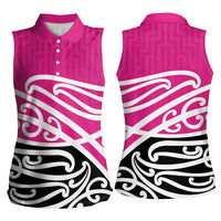 All Pink New Zealand Kowhai Ngutukak Women Sleeveless Polo Shirt LT9 - Polynesian Pride