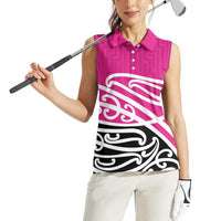 All Pink New Zealand Kowhai Ngutukak Women Sleeveless Polo Shirt LT9 - Polynesian Pride