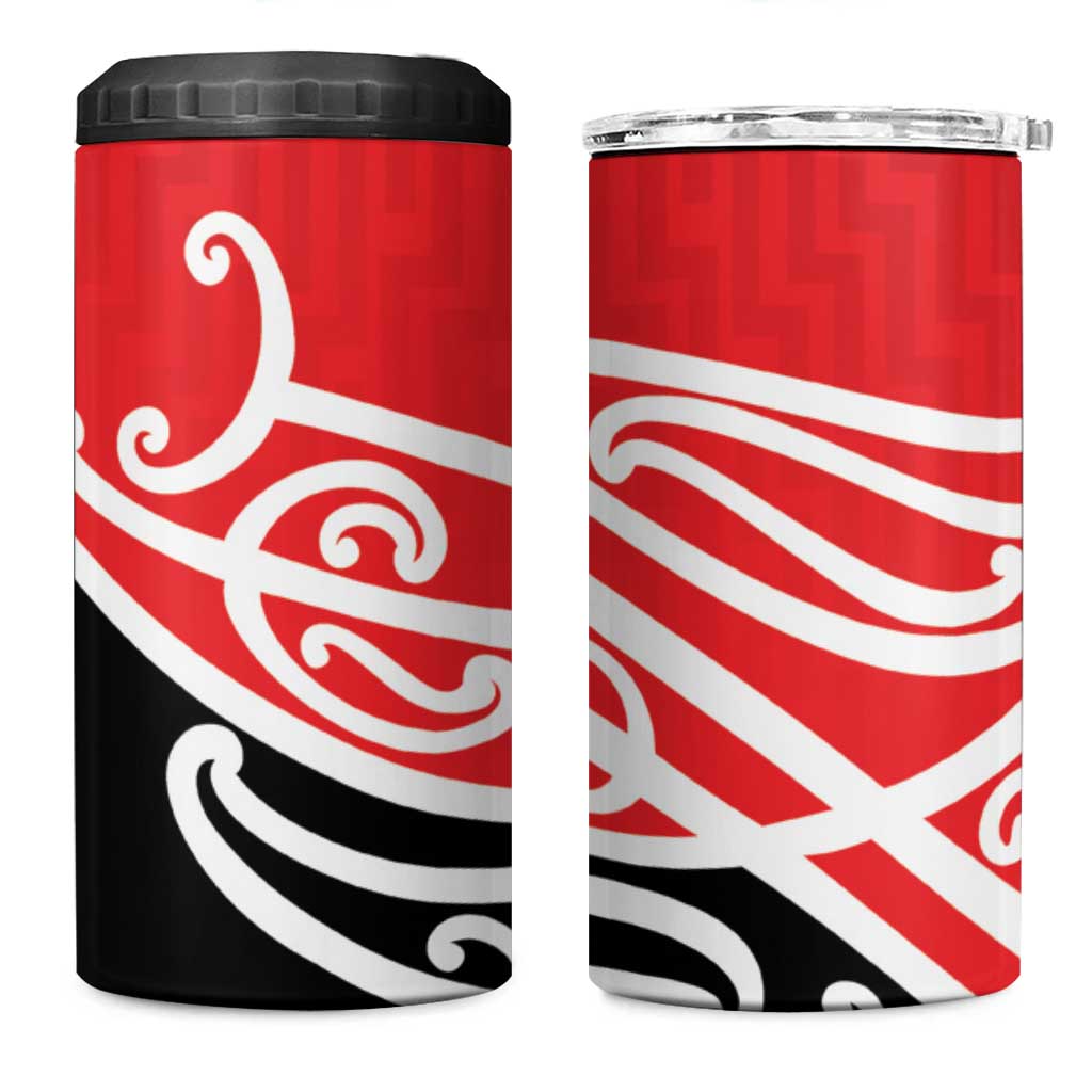 All Red New Zealand Kowhai Ngutukak 4 in 1 Can Cooler Tumbler LT9 One Size: 16 oz Red - Polynesian Pride