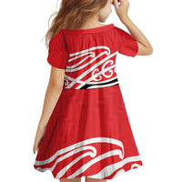 All Red New Zealand Kowhai Ngutukak Family Matching Long Sleeve Bodycon Dress and Hawaiian Shirt LT9 - Polynesian Pride