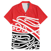All Red New Zealand Kowhai Ngutukak Family Matching Off The Shoulder Long Sleeve Dress and Hawaiian Shirt LT9 Dad's Shirt - Short Sleeve Red - Polynesian Pride