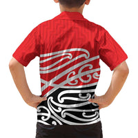 All Red New Zealand Kowhai Ngutukak Family Matching Tank Maxi Dress and Hawaiian Shirt LT9 - Polynesian Pride