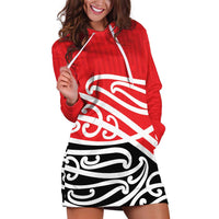 All Red New Zealand Kowhai Ngutukak Hoodie Dress LT9 Red - Polynesian Pride