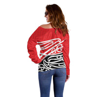 All Red New Zealand Kowhai Ngutukak Off Shoulder Sweater - Polynesian Pride