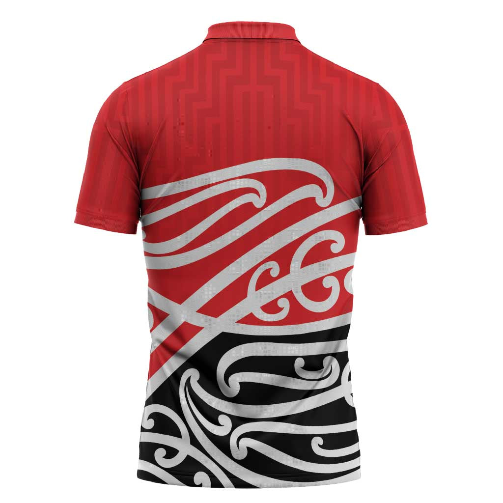 All Red New Zealand Kowhai Ngutukak Zipper Polo Shirt LT9 - Polynesian Pride