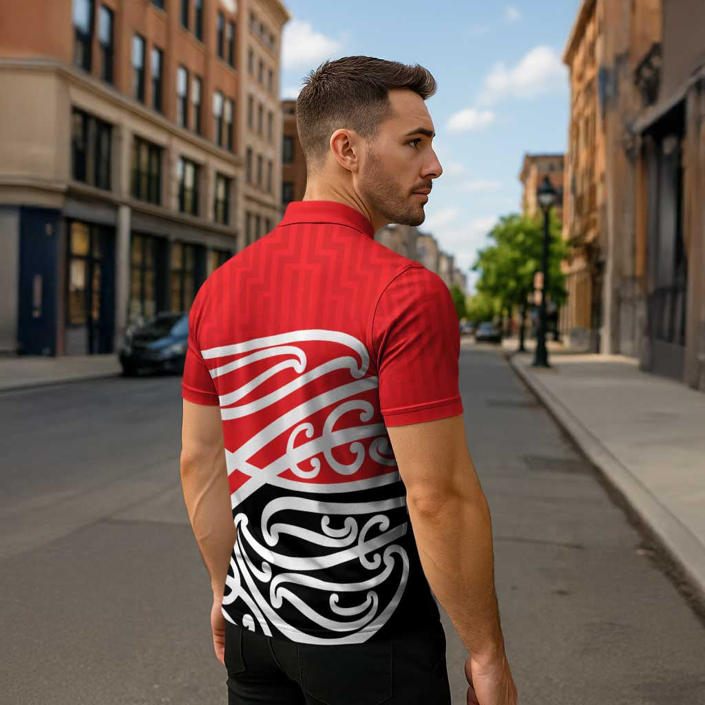 All Red New Zealand Kowhai Ngutukak Zipper Polo Shirt LT9 - Polynesian Pride